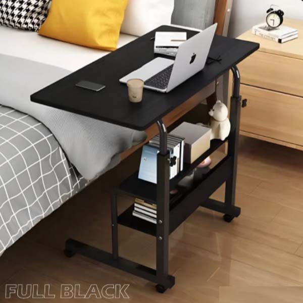 Double Layer Height Adjustable Table black
